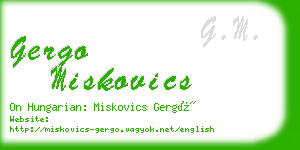 gergo miskovics business card